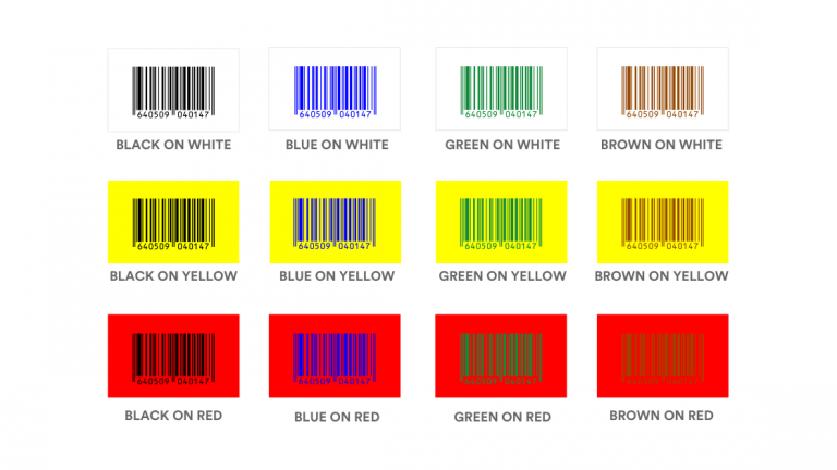 Scannable barcode colors