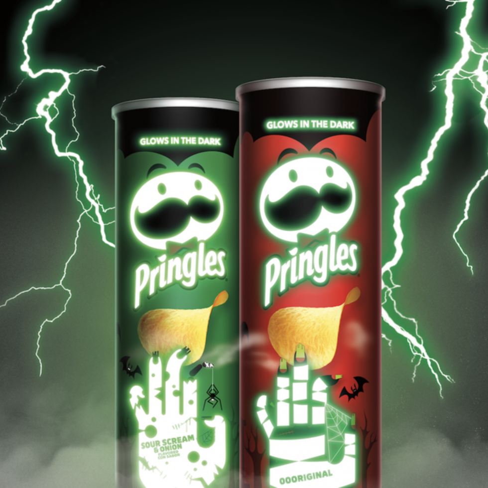 Pringles Glow-in-the-Dark cans