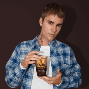 Justin Bieber and Tim Hortons introducing us to "Biebs Brew" this time
